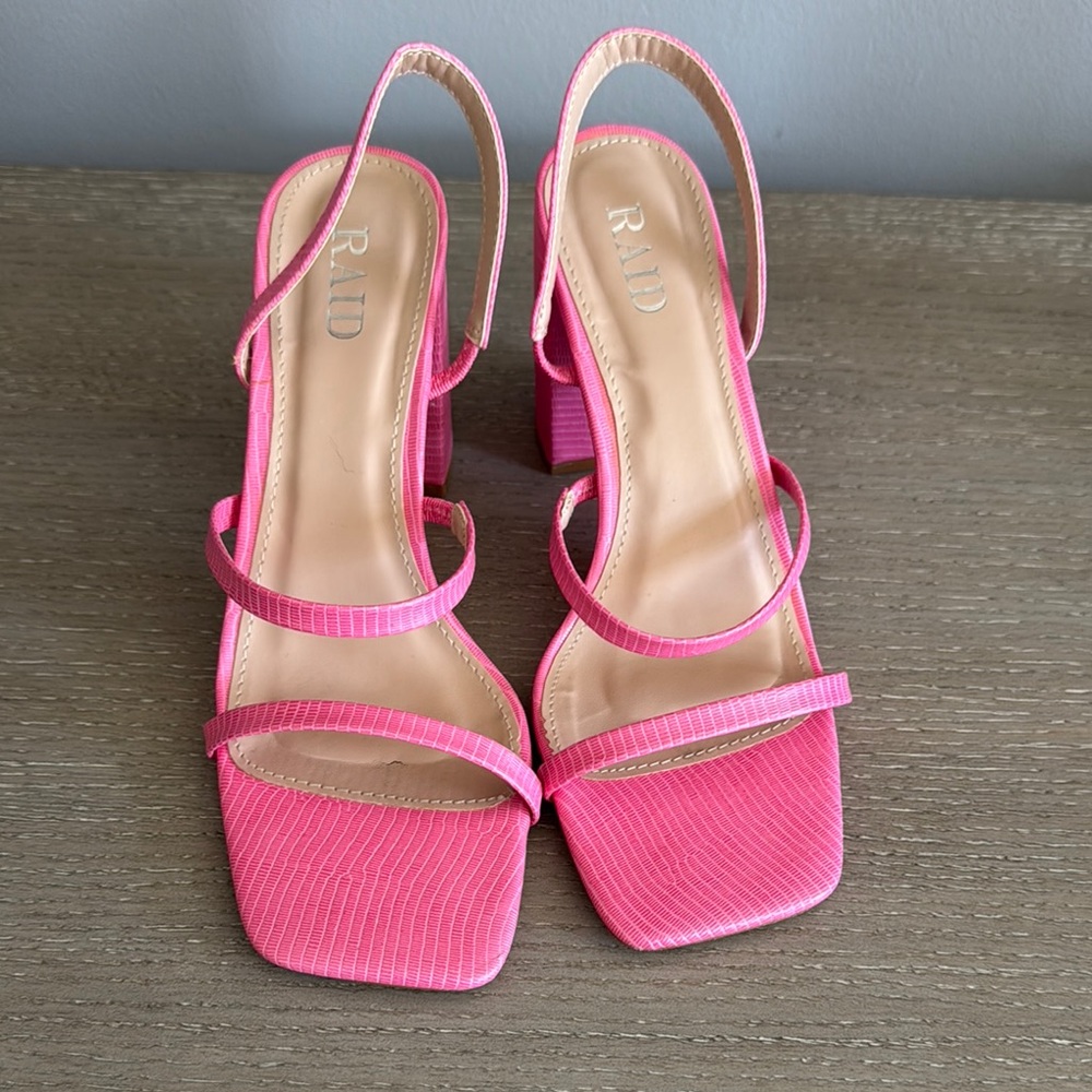 Pink Slingback Heels with Square Toe - in time for spring!
